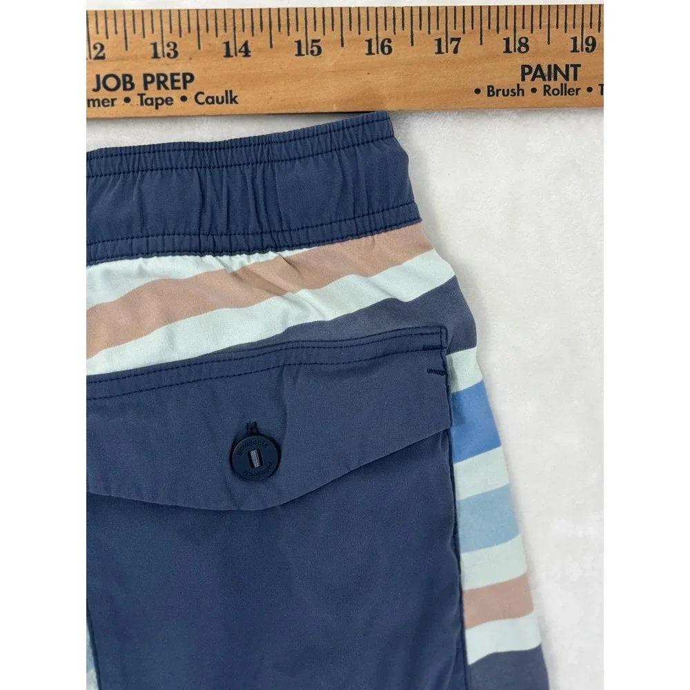 Patagonia Stretch Wavefarer Volley Shorts Mens M Blue Stripe Swim Trunks 5